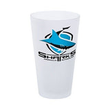 NRL Frosted Conical Glass Set Of Two - Cronulla Sharks - 450ml