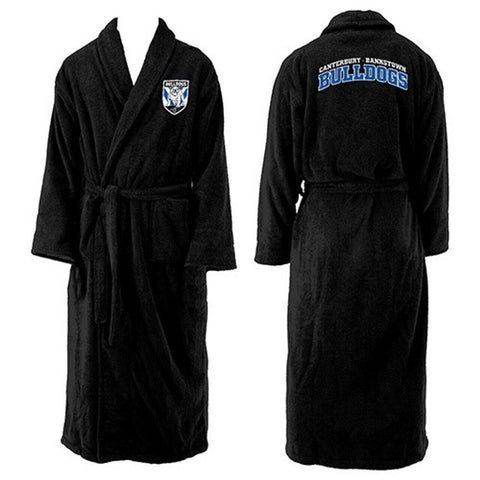NRL Long Sleeve Bath Robe - Canterbury Bulldogs - Dressing Gown - Adult