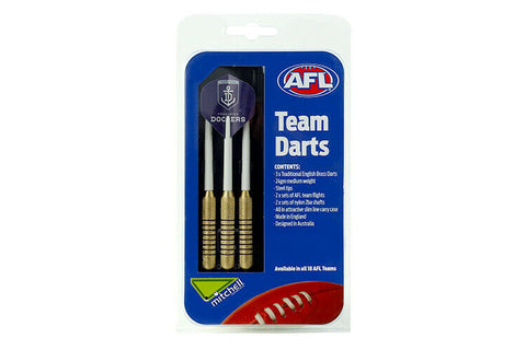 AFL Fremantle Dockers - Set Of 3 With Carry Case - 24 Gram Dart - Brass