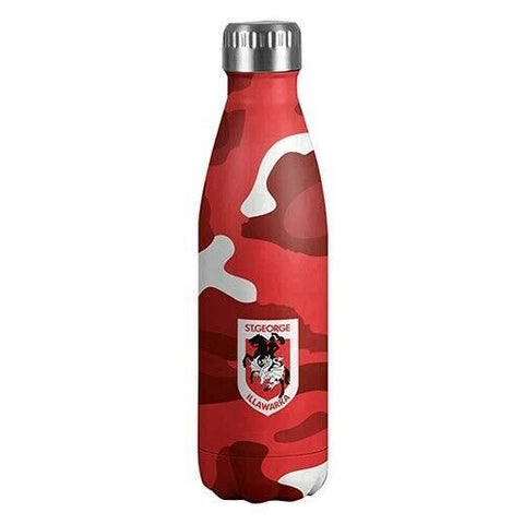 NRL Stainless Steel Wrap Water Bottle - St George Illawarra Dragons - 500mL