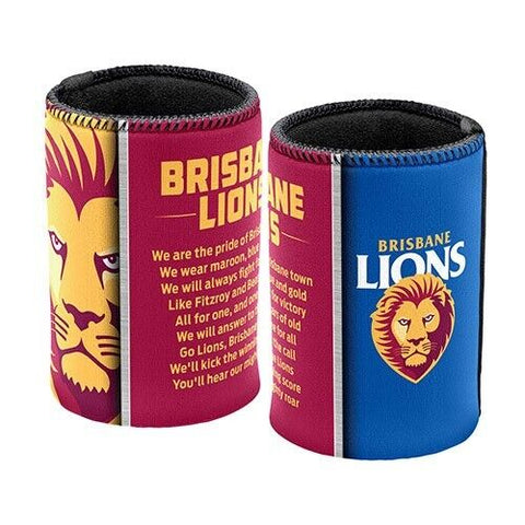AFL Drink Stubby Cooler - Set Of Two - Team Song - Brisbane Lions