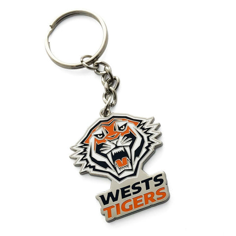 NRL Logo Metal Key Ring  - Wests Tigers - Keyring - Rugby League - TROFE