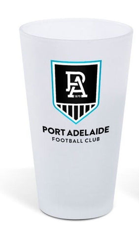 AFL Frosted Conical Glass Set Of Two - Port Adelaide Power - 500ml