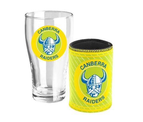 NRL Heritage Pint and Can Cooler Set - Canberra Raiders - Stubby Cooler