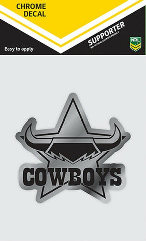 NRL Chrome Decal - North Queensland Cowboys - Car Sticker 12x12cm