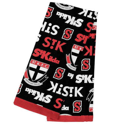 AFL Team Supporter Cotton Tea Towel - St Kilda Saints - 40cm x 60cm