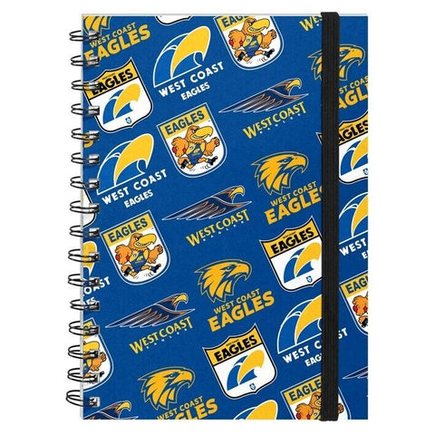 AFL Hard Cover Notebook - West Coast Eagles - A5 60 Page Pad