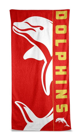 NRL Team Supporter Beach Bath Gym Towel - Dolphins