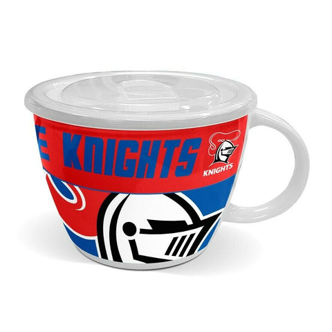 NRL Soup Mug with Lid - Newcastle Knights - Ceramic - 850mL Capacity
