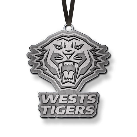 NRL Christmas Metal Ornament - West Tigers - Approx. 70 x 50mm