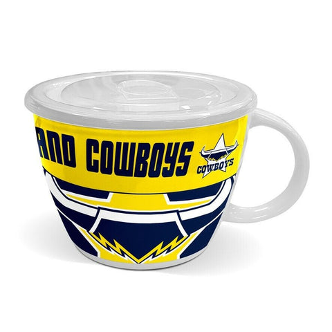 NRL Soup Mug with Lid - North Queensland Cowboys - Ceramic - 850mL Capacity