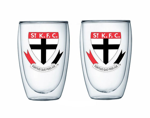 AFL Double Wall Glass Set - St Kilda Saints - Set of Two