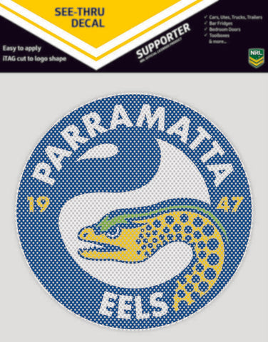NRL Car UV Rated Decal Sticker - Parramatta Eels - Size 14-18cm - See Thru