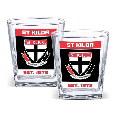 AFL Spirit Glass Set - St Kilda Saints - 250ml Cup - Set Of Two