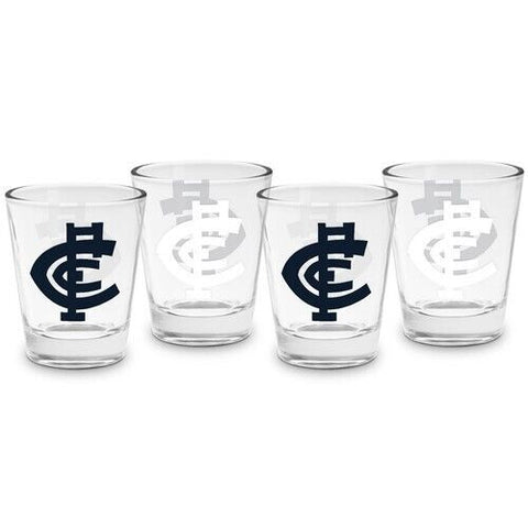 AFL Shot Glass Set of 4 - Carlton Blues - 50ml
