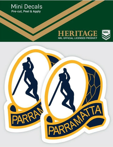 NRL Heritage Mini Decal - Parramatta Eels - Car Sticker Set Of 2 - 8x7cm