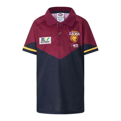 AFL 2022 Media Polo Shirt - Brisbane Lions - YOUTH - Aussie Rules - CLASSIC