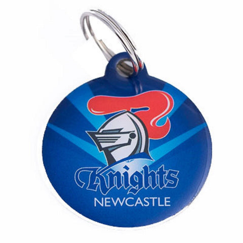 NRL ID Engraveable Cat Dog Pet Name Tag - Newcastle Knights - 30MM