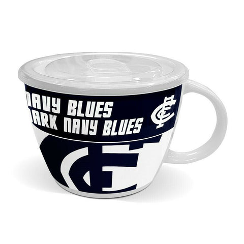 AFL Soup Mug with Lid - Carlton Blues - Ceramic - 850mL Capacity