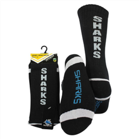 NRL Mens Crew Socks - Cronulla Sharks - One Set - Sock -