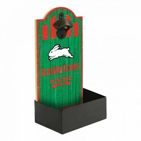 NRL Wall Bottle Opener with Catcher - South Sydney Rabbitohs - Gift