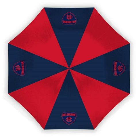 AFL Compact Umbrella - Melbourne Demons - Rain - Glovebox - 60cm Length W17cm