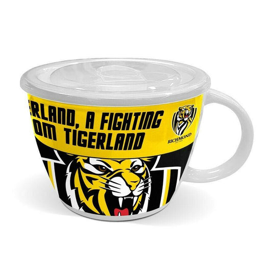 AFL Soup Mug with Lid - Richmond Tigers - Ceramic - 850mL Capacity