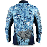 NRL 2021 Long Sleeve Skeletor Fishing Polo Tee Shirt - New South Wales Blues