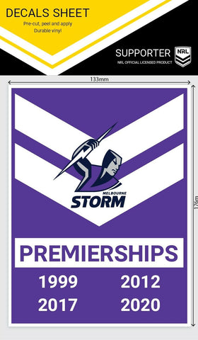 NRL Premiership History Decal - Melbourne Storm - Premier Stickers