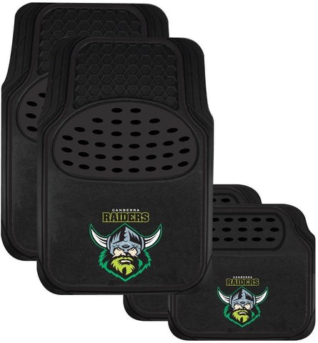 NRL Car Floor Mats - Canberra Raiders - Set Of 4 - Universal Size Fit -