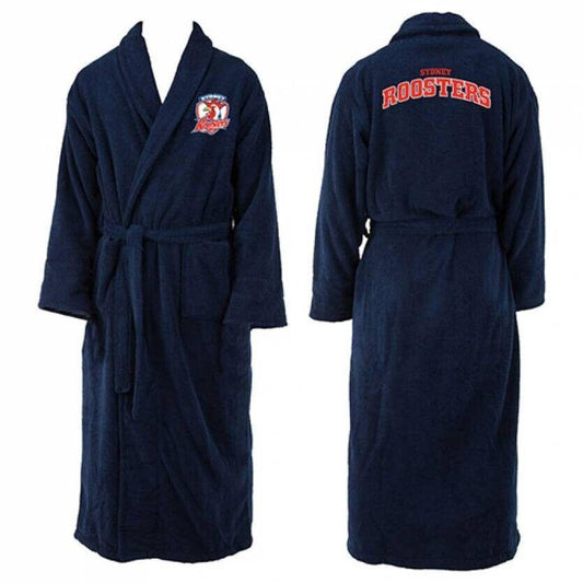 NRL Long Sleeve Bath Robe - Sydney Roosters - Dressing Gown - Adult