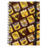 AFL Hard Cover Notebook - Hawthorn Hawks - A5 60 Page Pad
