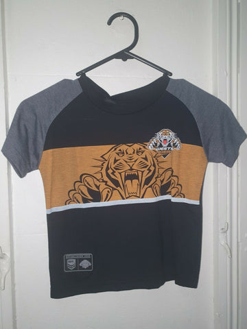 NRL Infants Cotton Tee - West Tigers - Infant - Youth - Grey & Black
