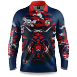 NRL 2021 Long Sleeve Outback Polo Tee Shirt - Sydney Roosters - Adult