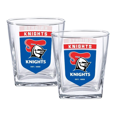 NRL Spirit Glass Set - Newcastle Knights - 250ml Cup - Set Of Two