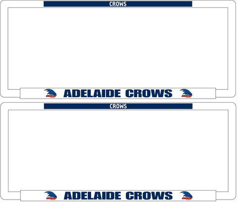 AFL Car Number Plate Frame Set Of Two - Adelaide Crows - Front/Back