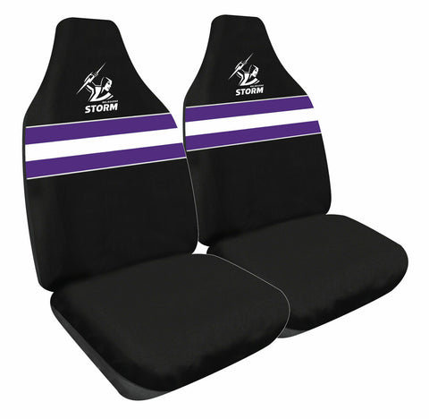 NRL Front Car Seat Covers - Melbourne Storm - Set Of 2 One Size Fits All -