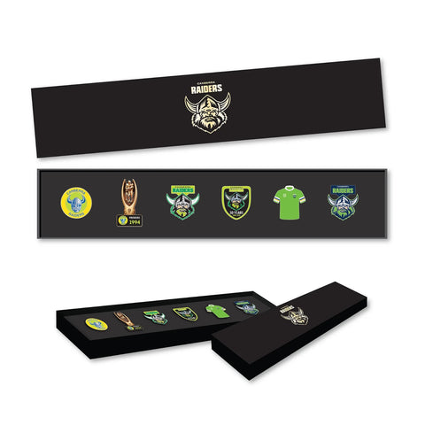 NRL Evolution Pin Set - History Logos - Canberra Raiders