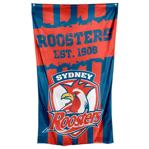 NRL Wall Flag Cape - Sydney Roosters - Steel Eyelets - 150cm x 90cm