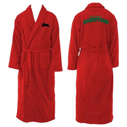 NRL Long Sleeve Bath Robe - South Sydney Rabbitohs  - Dressing Gown - Adult