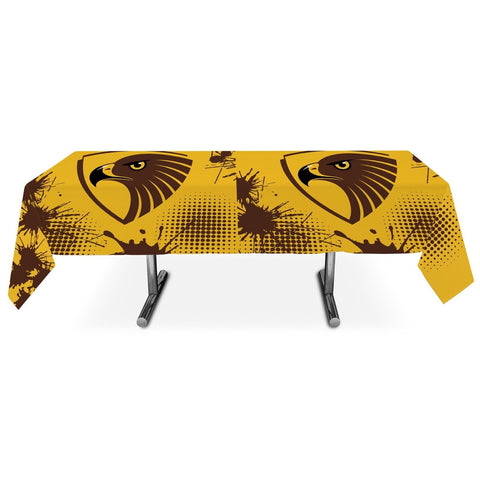 AFL Table Cover - Hawthorn Hawks - Tablecloth - 200cmx100cm - Acrylic Nylon