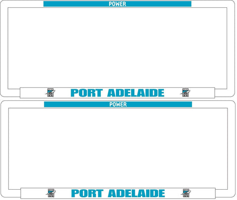 AFL Car Number Plate Frame Set Of Two - Port Adelaide Power - Front/Back
