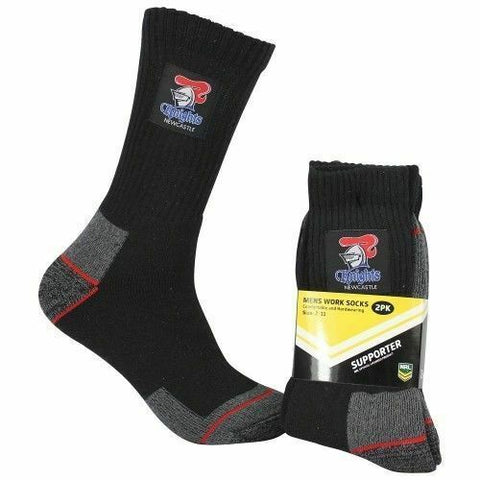 NRL Mens Work Socks Two Pack - Newcastle Knights - Rugby League