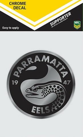 NRL Chrome Decal - Parramatta Eels - Car Sticker 12x12cm