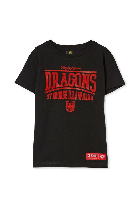 NRL Kids Distressed Flock Tee Shirt - St George Illawarra Dragons  Youth T-Shirt