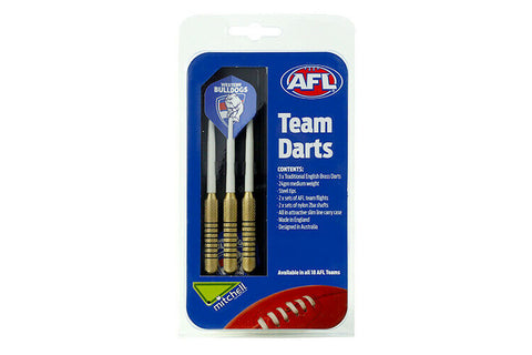 AFL Western Bulldogs - Set Of 3 With Carry Case - 24 Gram Dart - Brass