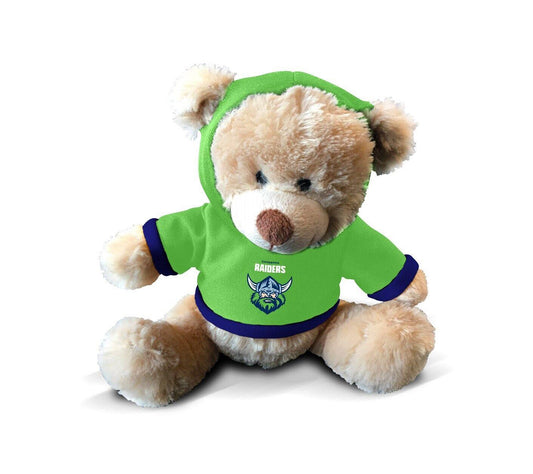 NRL Plush Teddy Bear With Hoodie Jumper - Canberra Raiders - 7 Inch Tall