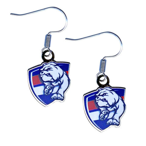 AFL Logo Metal Earrings - Western Bulldogs - Surgical Steel - Drop Earrings