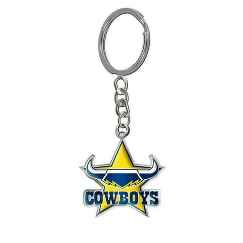 NRL Metal Key Ring  - North Queensland Cowboys - Logo Keyring - Rugby League