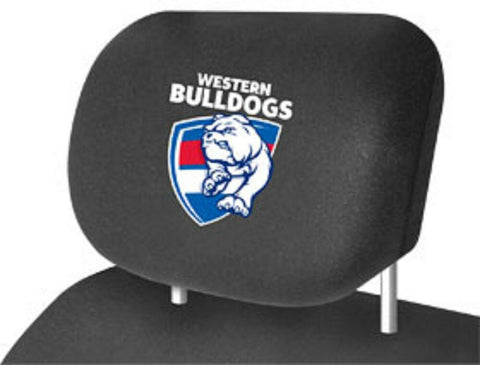 AFL Car Head Rest Cover - Western Bulldogs - Set Of Two Covers